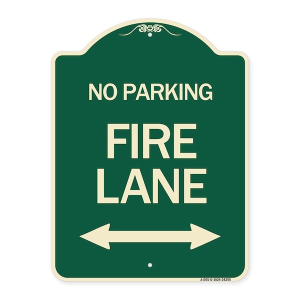 Colorado Fire Lane W/ Bidirectional Arrow Heavy-Gauge Aluminum Sign, 24" x 18", G-1824-24255
